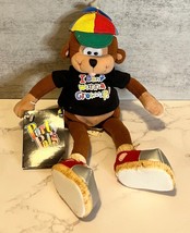 Amscan I DON&#39;T WANT TO GROW UP 10&quot; Plush Monkey Colorful Cap NWT A4 - $7.84