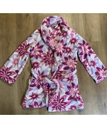 Charlotte Plush Bath Spa Robe Wrap Belt Pockets Multicolor Fleece Flower Medium - $642.99 MXN