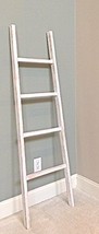 Whitewashed Rustic Decorative Wood Ladder – Towel / Blanket Ladder Décor. 58” H  - £55.46 GBP