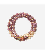 Japanese Hand Painted Beads, Charm Crystal and Plum Blossom Tourmaline B... - £47.18 GBP