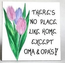 Magnet - Oma Opa Quote, Grandparents, pastel tulips, green leaves - $3.95
