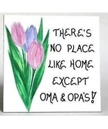 Magnet - Oma Opa Quote, Grandparents, pastel tulips, green leaves - £3.09 GBP
