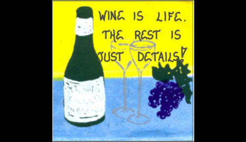 Magnet Wine Theme , Humorous Quote, Purple grapes, green bottle, crystal... - $3.95