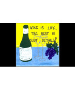 Magnet Wine Theme , Humorous Quote, Purple grapes, green bottle, crystal... - $74.30 MXN