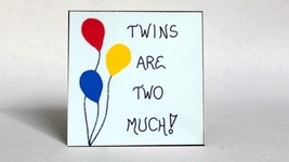 Twins Refrigerator Magnet, multiple births, double siblings - $3.95
