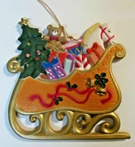 Colorful Sleigh full of Presents Toys &amp; Gifts Christmas Tree Ornament  - £6.30 GBP