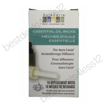 Aura Cacia Essential Oil Wicks Diffuser 10 Replacement Wicks Pack of 8 - $30.68