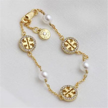 Tory Burch Round Hollow Bracelet, Gold Jewelry, Exquisite Bracelet,Gift For Her  - £26.30 GBP