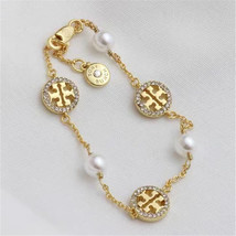 Tory Burch Round Hollow Bracelet, Gold Jewelry, Exquisite Bracelet,Gift For Her  - £26.49 GBP