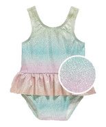 Old Navy Baby Girls Printed Ruffle One Piece Swimsuit 6-12 Months Sparkl... - $331.42 MXN