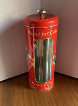 Coca Cola Tin Straw Holder Canister - $10.00