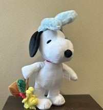 Snoopy peanuts Animated Plush Holding Easter Basket Gift Musical New - £35.39 GBP