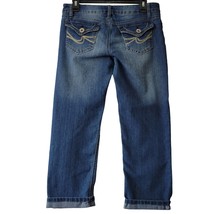 Wallflower Women Jeans Size 9 Juniors Blue Stretch Distressed Crop Straight Zip - £12.03 GBP