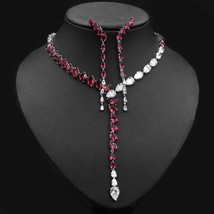 2PCS Luxury Africa Zircon Jewelry Set For Women Indian Dubai Bride Wedding Party - £58.00 GBP