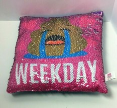 Glitz N Flipz Mermaid Reversible Sequin Pillow Changes Color &quot;Weekday Weekend&quot; - £10.97 GBP