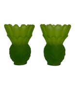 Vintage Candle Holders Indiana Tiara Glass Pineapple Taper Satin Lime Gr... - $40.36 CAD