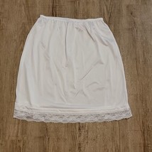 Wondermaid  Skirt Slip ~ Sz L ~ White ~ Knee Length ~ Elastic Waist - $17.09
