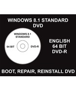 Windows 8.1 Standard, Repair, Reinstall, Restore DVD, 64 Bit, Bootable - €44,79 EUR