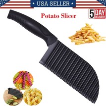 Potato Wavy Slicer Blade Chip Dough Knife Crinkle Cutter Steel Kitchen Vegetable - £15.30 GBP