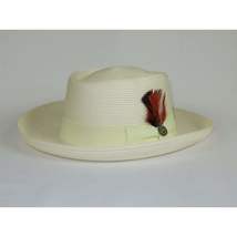 Men Bruno Capelo Braid Straw Style Spring Hat Wide Brim GAMBLER GAMS205 Ivory image 4