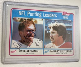 Dave Jennings Signed Autographed 1981 Topps Leaders Football Card - New York Gia - £3.65 GBP