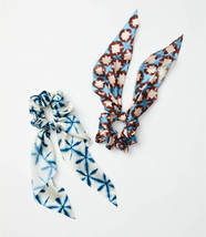 Loft  Tie Dye Scarfed Scrunchie 2 PC Silky Scarf Hair Tie Set -NEW- Great Gift! - £18.94 GBP