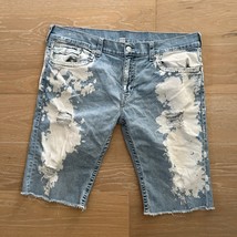 True Religion Straight Fit Big T Distress Cutoff Denim Shorts sz 42  - $120.93