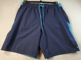 Nike Trench Shorts Men Large Blue Polyester Pockets Elastic Waist Drawst... - $15.69