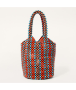 ZARA BNWT 2025. ORANGE BLUE STRIPED BEADED BUCKET BAG LIMITED EDITION. 6... - $2,015.81 MXN