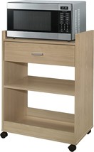 Kb Designs - Beech Kitchen Island Microwave Serving Cart Cabinet With Drawer And - £67.16 GBP