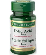 Nature&#39;s Bounty Folic Acid 1 mg 150 Tablets (Packaging May Vary) - $21.77 CAD
