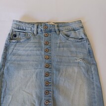 KanCan Los Angeles KC5145L Women's Blue Front Button Frayed Denim Skirt Size S image 10