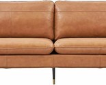79&quot; Genuine Leather Sofa, Top-Grain 3 Seater Leather Couch, Mid-Century ... - $1,575.99