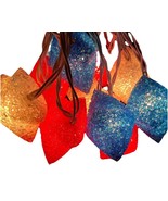 Patriotic Stars Red White Blue Melted Plastic Popcorn 10 String Lights 1... - $18.22