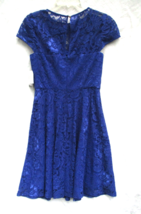 Muse Cobalt Blue Iridescent Lace Dress Womens Size 0 NEW with Tags Cotto... - £22.41 GBP