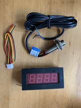DIGITEN GX-081202 4 Digital Red LED Tachometer RPM Speed Meter Prox. sen... - £6.25 GBP