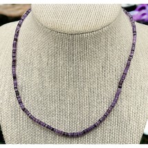 Purple Beaded Necklace Vintage Boho Retro Spring Easter Summer Small Strand - £7.83 GBP