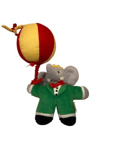 Dakin Barbar Elephant Hanging Baby Musical Crib Toy with Brahms Lullaby 1994 vtg - $41.27