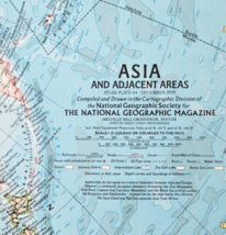 1959 Asia And Adjacent Areas Map National Geographic Antique 24.75 x 19&quot;... - $552.13 MXN