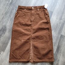 New NWT Time and Tru Women&#39;s Denim Coffee Brown Corduroy Pocketed Skirt ... - €12,91 EUR