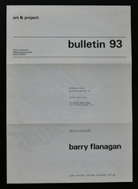 Art &amp; Project # BARRY FLANAGAN , Bulletin 93 # 1975, mint-- - £42.34 GBP