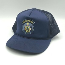 Maine State Police Foam Mesh Back Navy Blue Snapback Trucker Cap Hat Law - £23.44 GBP