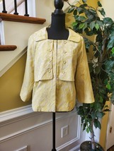 BOB MACKIE Jacket Yellow &amp; Silver Retro Style Mod Look Design Lined 12 - £30.36 GBP
