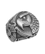 Men's Biker Sterling Silver 925 German Eagle Head Cross Ring US Sizes - $144.15