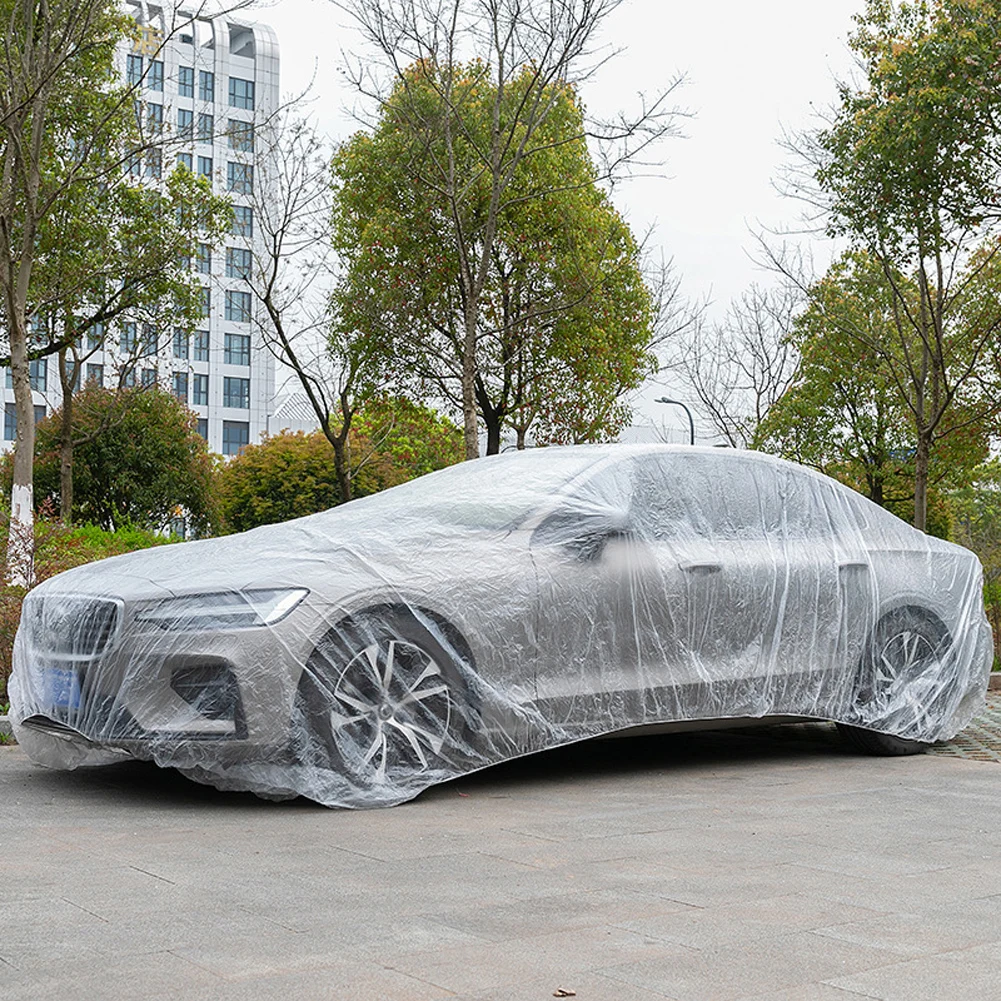 Universal Car Dust Cover Disposable Transparent Car Cover Dust-Proof Full Cover - £11.00 GBP+