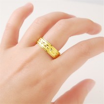 24k Pure Gold Rings For Men Women Hip Cocktail Party Jewelry  Yellow GolAccessor - £9.50 GBP