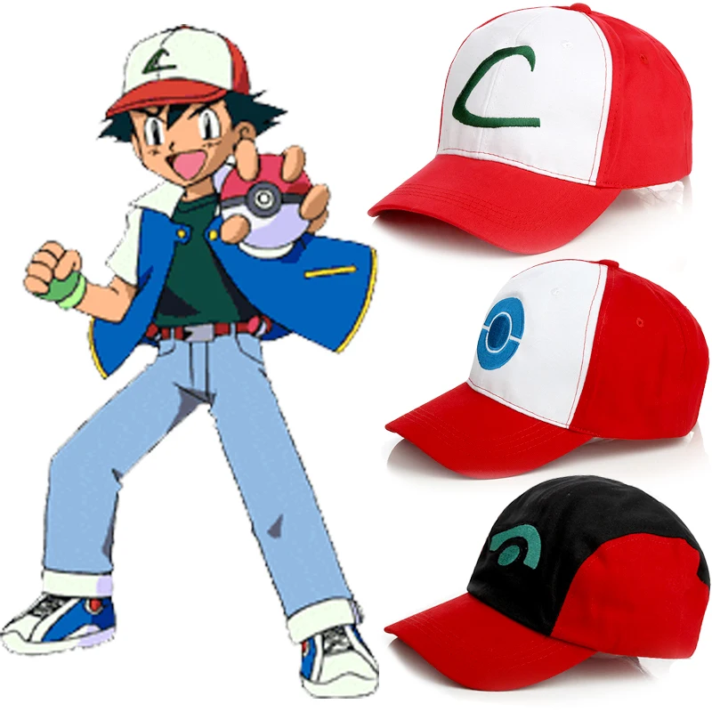Pokemon Ash Ketchum Sun Hat Anime Figure Peaked Caps Cartoon Mesh Hats Cosplay - £10.43 GBP+