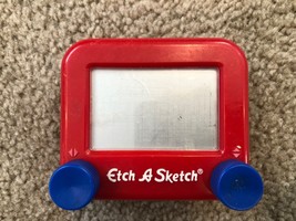 Pocket Etch A Sketch Ohio Art Red 3 1/2/By 3 1/2 Pre- Owned Great Condition - £13.42 GBP