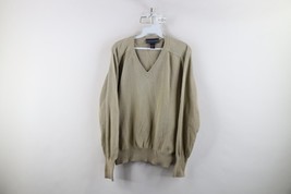 Vtg 90s Streetwear Mens Large Distressed Blank Cotton Knit V-Neck Sweate... - $39.55
