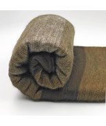 SOFT &amp; WARM CHOCOLATE BROWN BRUSHED ALPACA WOOL BLANKET THROW 90&quot;x65&quot; - £62.44 GBP